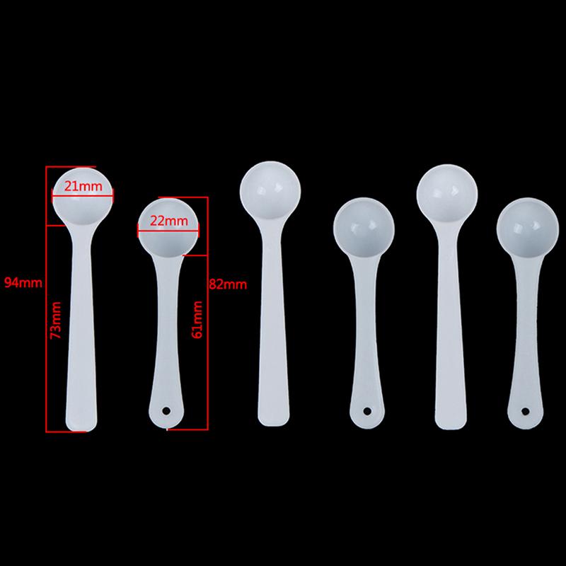 20Pcs Powder Spoon White Measuring Spoon Plastic Small Spoon