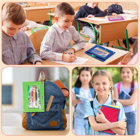 Пенал большой емкости с 3 кольцами, прозрачным окошком, застежкой-молнией и ручкой