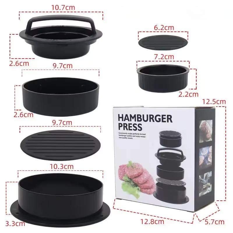 Round Hamburger Burger Press Beef Grill Food-Grade ABS Hamburger Helper Meat Press Cutlets Patty Maker Mold Kitchen Gadgets 4