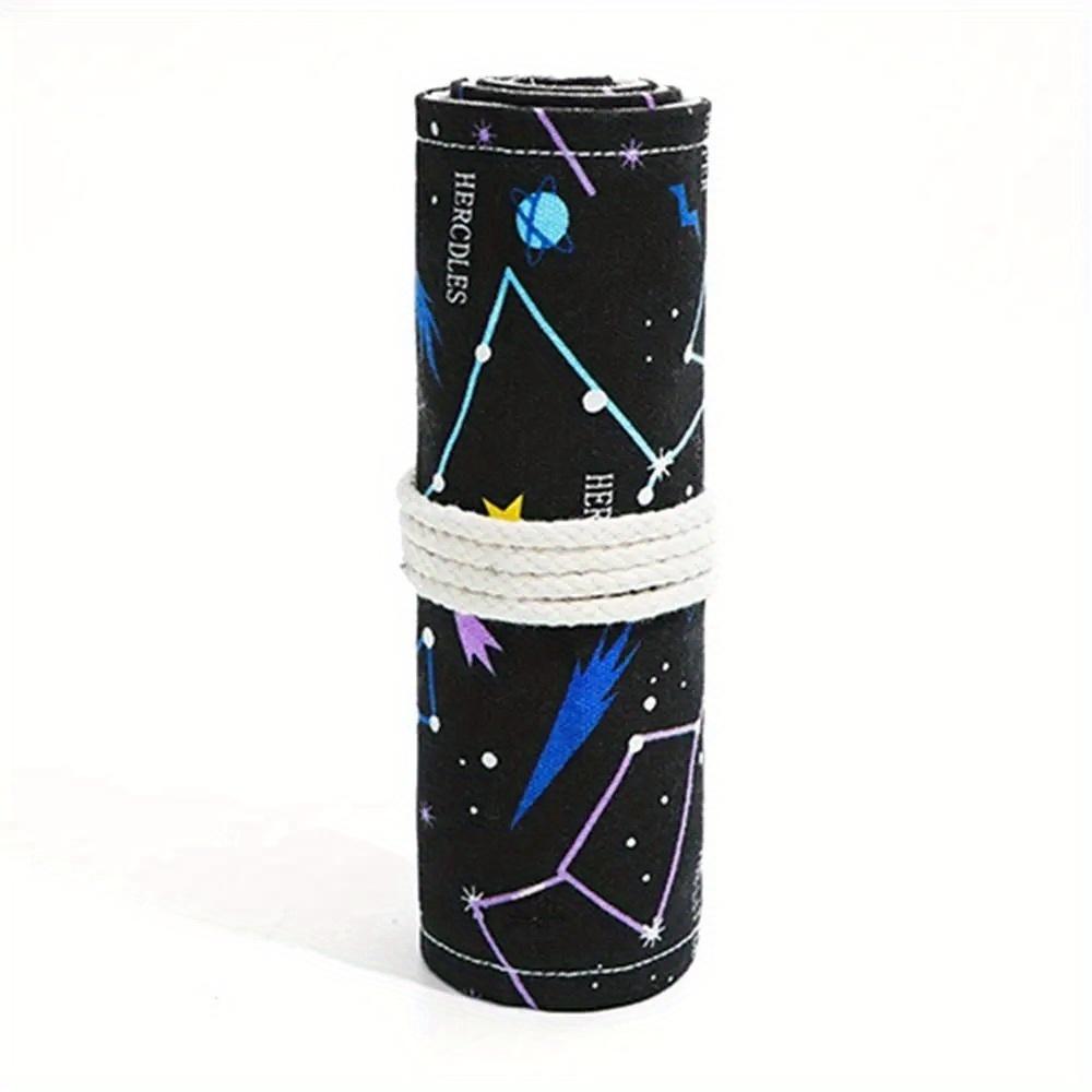 12/24/36/48/72 отверстияТолстый холст ручка занавес звездное небо печать рулон ручка сумка для эскизов принадлежности канцелярские принадлежности сумка для хранения