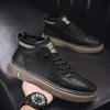New Summer Men's Shoes Spring Work Trend High-top Board Shoes Casual Leather Shoes Martin Boots Versatile Trendy Shoes