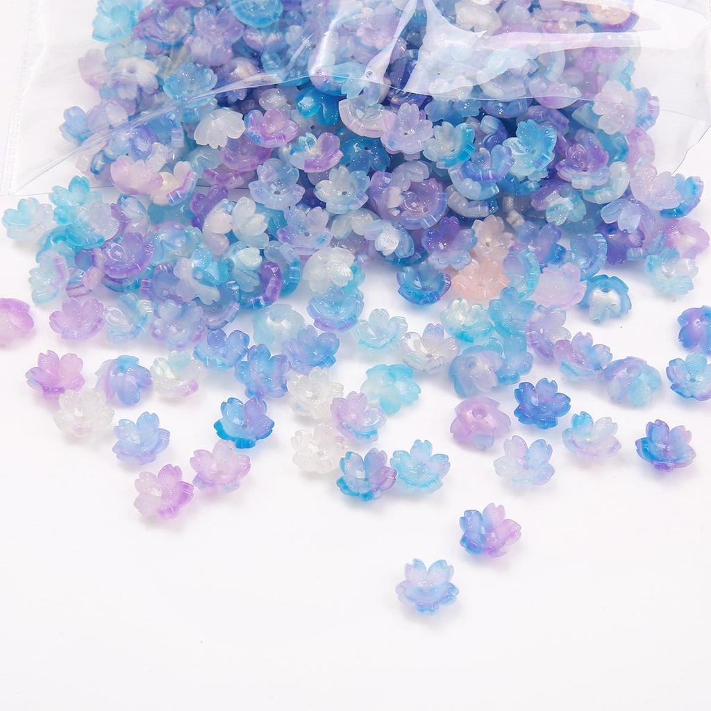 10pcs Acrylic Imitation Shell Flower Pendant Charm Beads for Jewelry Making Antique Accessories