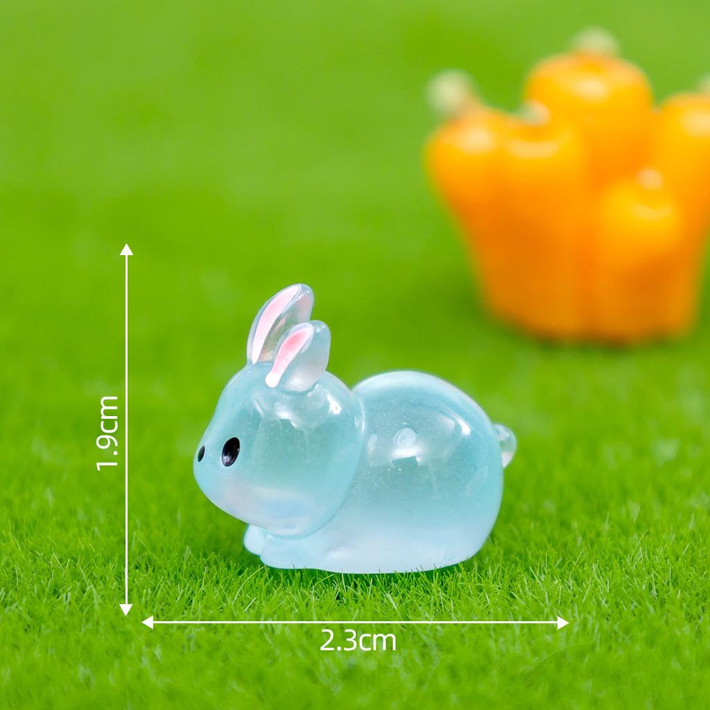 Charming Glow In The Dark Fat Bunny Resin Figurine Perfect For Diy Moss Garden Decor