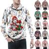 Рождественский винтажный мужской принт, осенне-зимняя толстовка с длинным рукавом, толстовка с капюшоном, топ, свитер, куртка с капюшоном