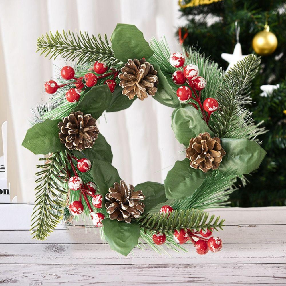 Pinecone Christmas Garland Artificial Flower Candlestick Wreath Christmas Decor