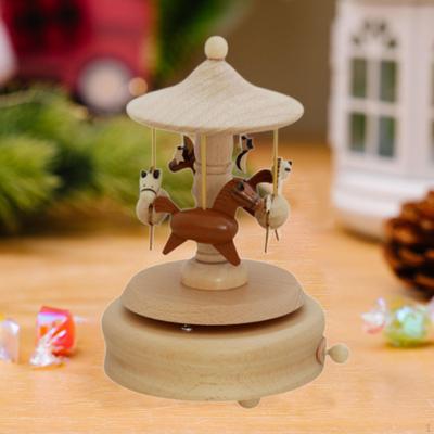 Деревянная музыкальная шкатулка музыкальная фигурка заводная игрушка ручная милая механическая