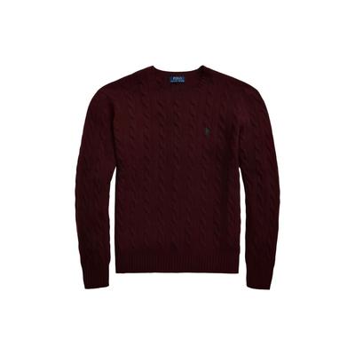 Polo FW22 однотонный свитер с круглым вырезом и косами, мужской свитер красно-коричневый MNPOSWE16821248-601