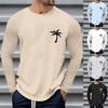 Men's Round Neck Long Sleeve Loose Autumn Winter Tops Fashion T-Shirt Pattern Creative Letters Retro Print Street Sports Casual Tops