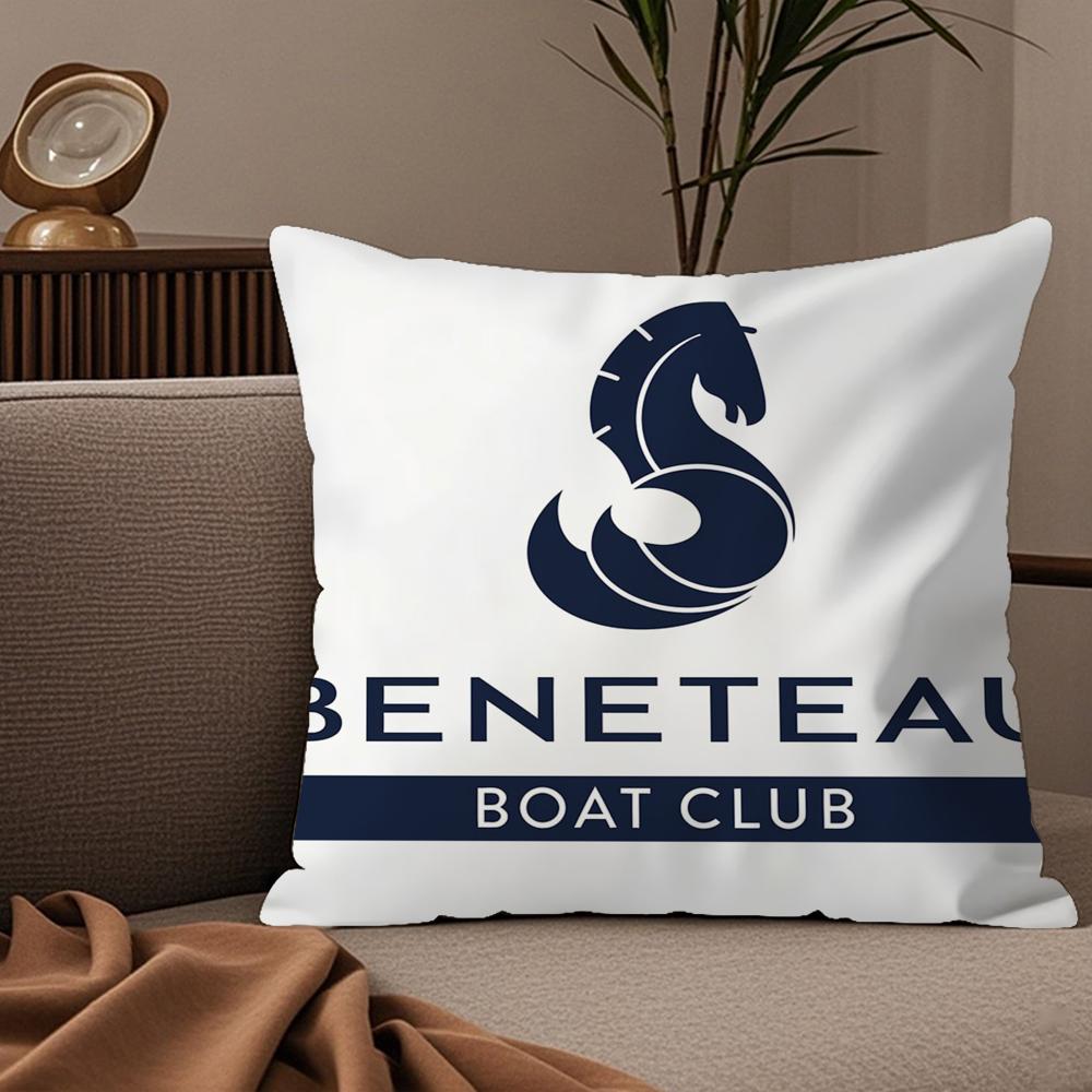 Cartoon BBeneteauS YYachts Pillow Case Silky elegant Comfort Sofa Bed Invisible zipper