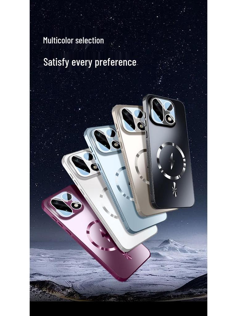 Чехол для телефона OnePlus 15 с защитной пленкой для объектива - Полное покрытие, Матовый, Противоударный, Теплоотводящий, Магнитный, Легкий