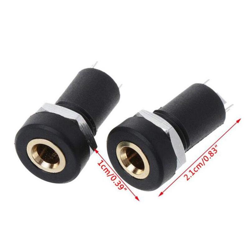 PJ-392A 391 3 4 Полюсная ножка 3,5 мм гнездо аудио разъем панельный монтаж позолоченный разъем стерео гайки для наушников 3,5 мм штекер