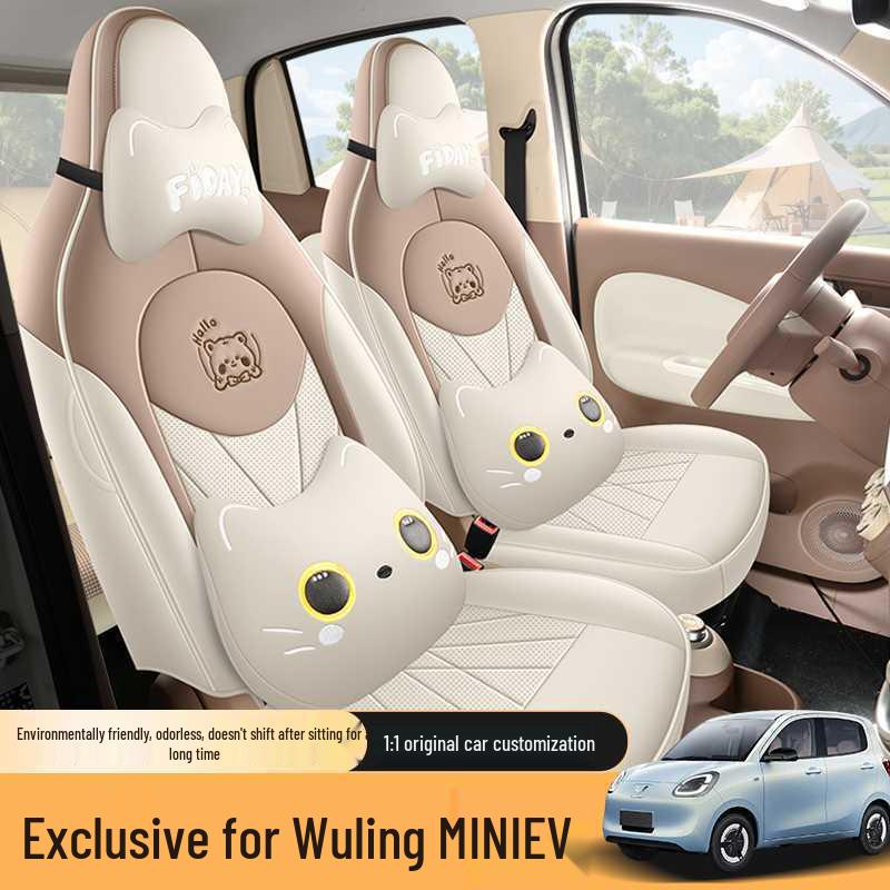 Чехлы на сиденья для Wuling Hongguang Mini 4-го поколения: Декор для автомобиля Macaron Edition Мини-EV с четырьмя дверями