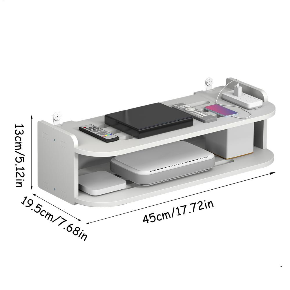 Wi-Fi Подвесная полка Роутер Сетевой фильтр с розетками ТВ Приставка для ТВ Скрытый держатель для кабелей Плавающая полка Настенный держатель Органайзер для хранения