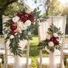 2pcs Artificial Crescent Flower Swag Wedding Arch Decor Fake Floral Finished for T Stage Road Lead Party Ceremony Event Supplies