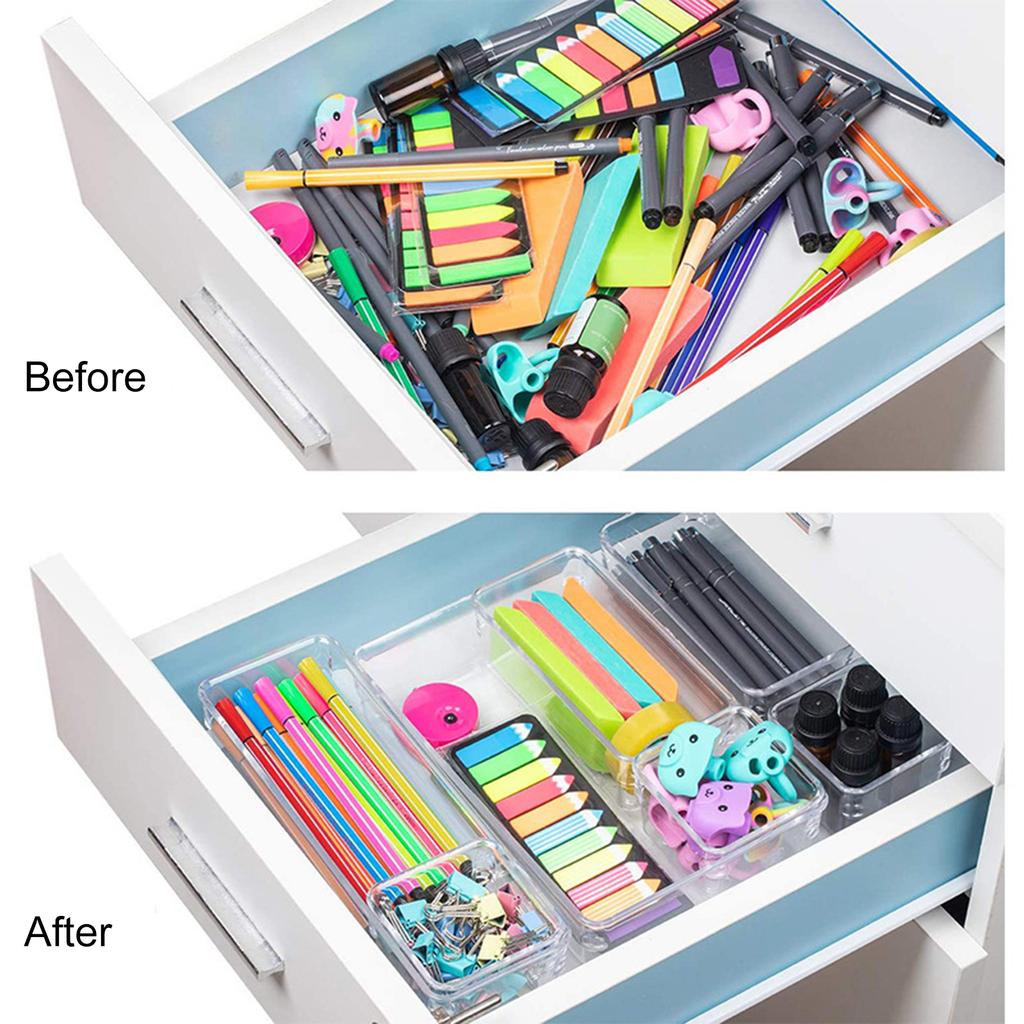 16 шт. ящик-органайзер с нескользящими силиконовыми подушечками 5-размерный органайзер для ящиков стола лотки для хранения