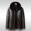 Съемная подкладка для людей среднего и пожилого возраста, утолщенная бархатная кожаная куртка, мужская кожаная куртка, кожаная куртка Live Face, зимняя кожаная куртка