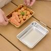 Поднос для хранения продуктов из нержавеющей стали 304 с ручками, тарелками, серебряным и золотым металлическим противнем для выпечки, закусок, суши, кухонной утвари