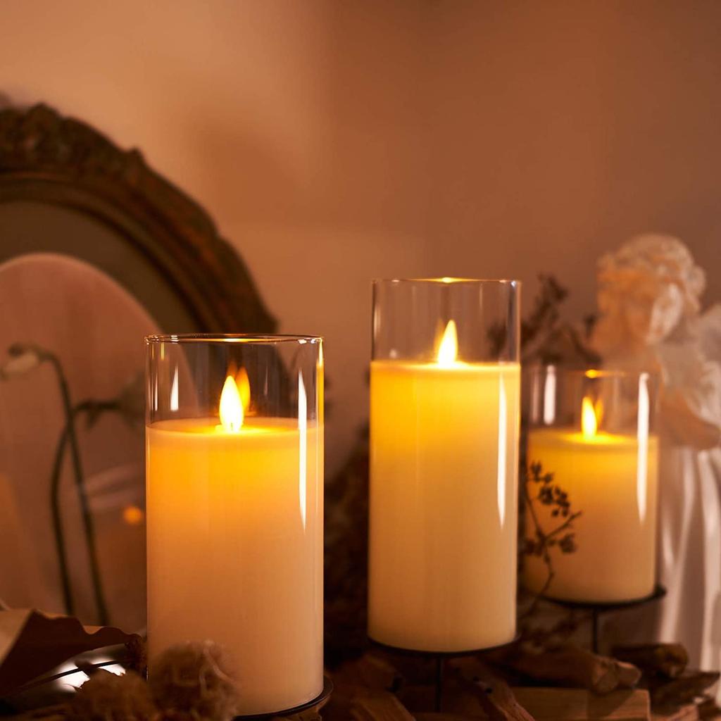 Светодиодная свеча AnnTec мерцает как настоящая Теплая Без энергии Специальный пульт дистанционного управления Яркость Светодиодная Белая x Высота [Перезаряжаемая через USB] Свеча, пламя,