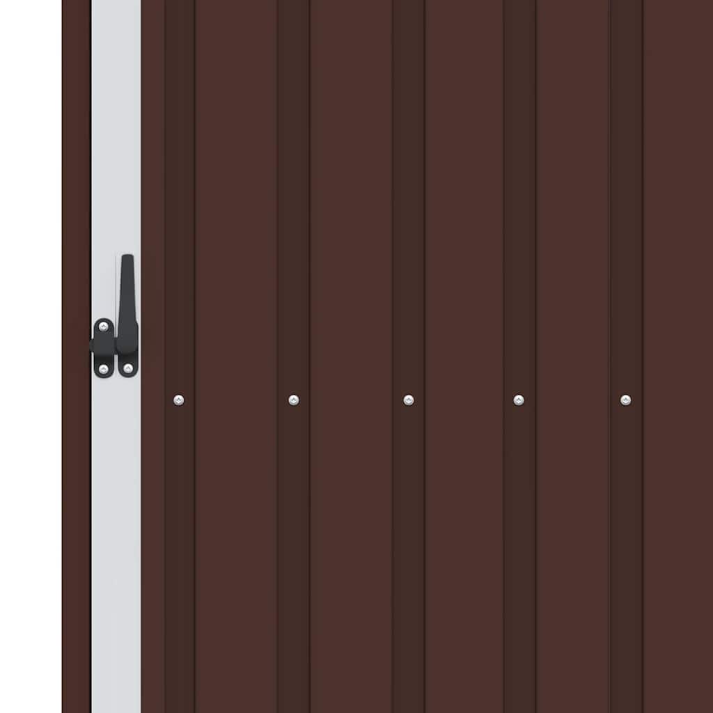 Garden Firewood Storage Shed Brown 245 x 98 x 159 cm Galvanized Steel