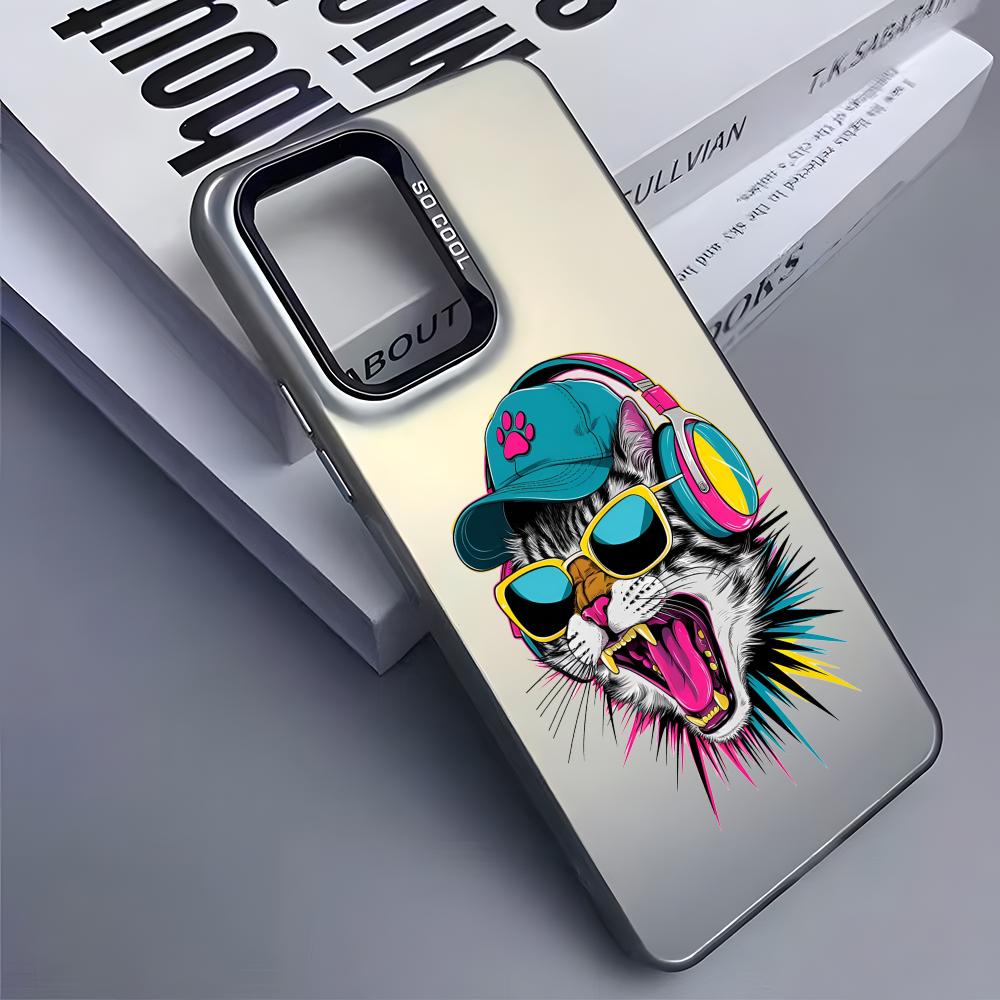 Чехол для телефона с рисунком кошки и собаки в стиле граффити для Samsung Galaxy S25 S24 S22 S23 Ultra S21 S23 Plus 5G, блестящий ТПУ чехол, противоударный Funda