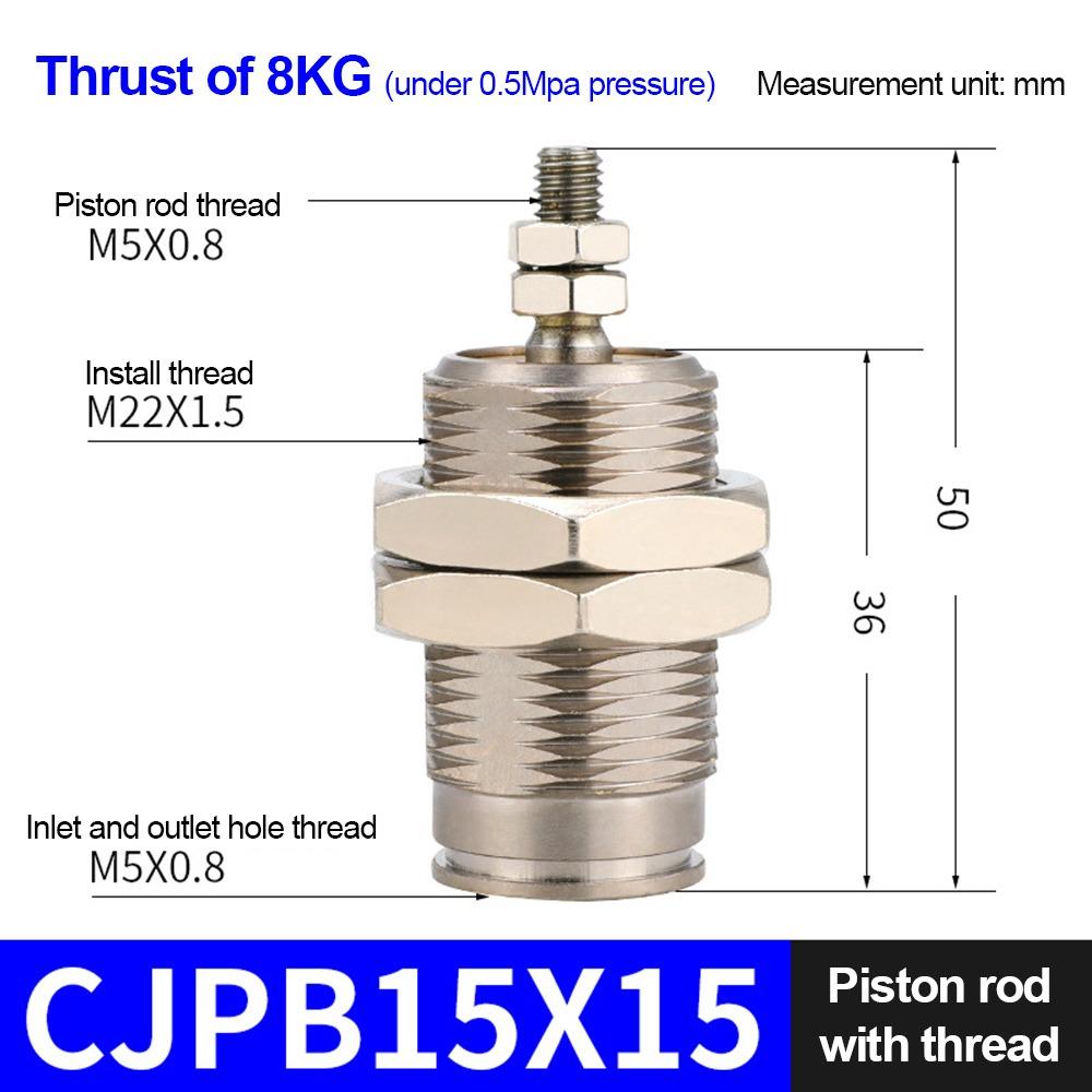 1Pcs Bore 6/10/15mm CJPB Pneumatic Cylinder SMC Type Stroke 5-20mm Mini Air Cylinder Spring Return Single Acting
