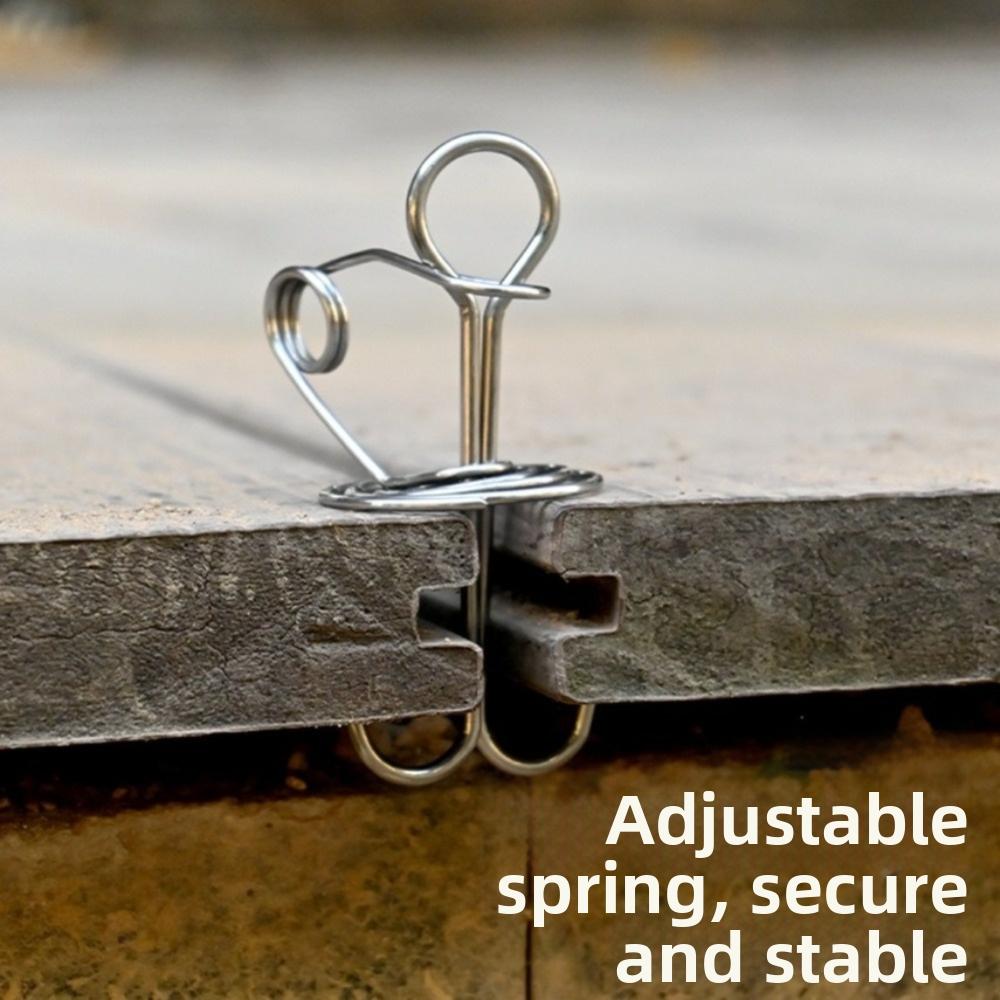 10Pcs Stainless Steel Spring Deck Pegs Retractable Tent Spring Stakes Outdoor Camping