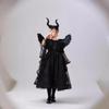 Kids Vampire Maleficent Cosplay Gown, Demon Angel Witch Elf Halloween Stage Performance Costume