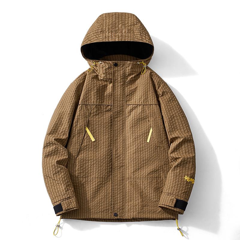 Весенняя мужская однослойная куртка для занятий спортом на открытом воздухе с вышивкой, ветрозащитная водонепроницаемая дышащая одежда для альпинизма, пальто для пар