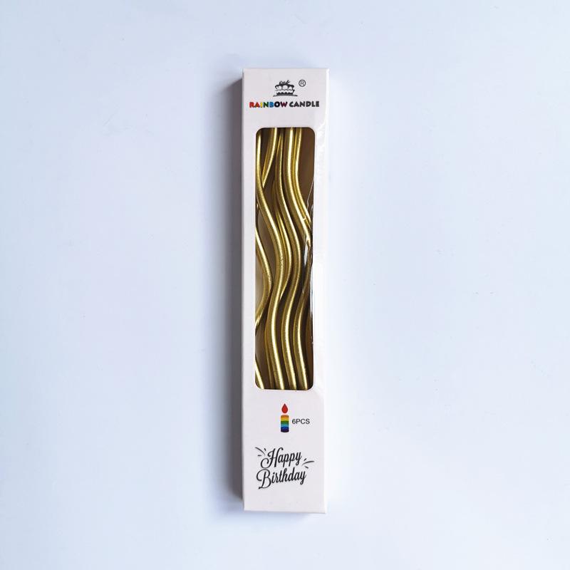 Paraffin Wax Non-Toxic Gold Color Curved Shape Number Candles for Birthday Wedding New Year Celebrations and Parties