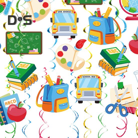 Подвесные завитки для украшения «Назад в школу», украшение потолка в классе, спиральный подвесной вихрь для вечеринки в школьном офисе