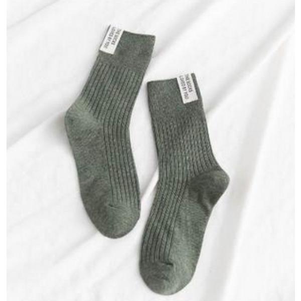 Женская мода Harajuku Streetwear средние носки-трубы японские милые девушки однотонные хлопковые длинные носки