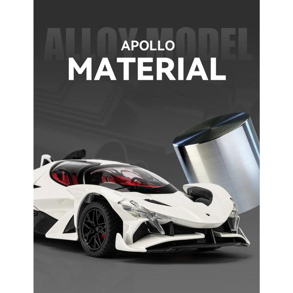 1/24 Apollo Project EVO Supercar Alloy Die Cast Toy Car Model Sound and Light Children's Toy Collectibles Birthday Gift