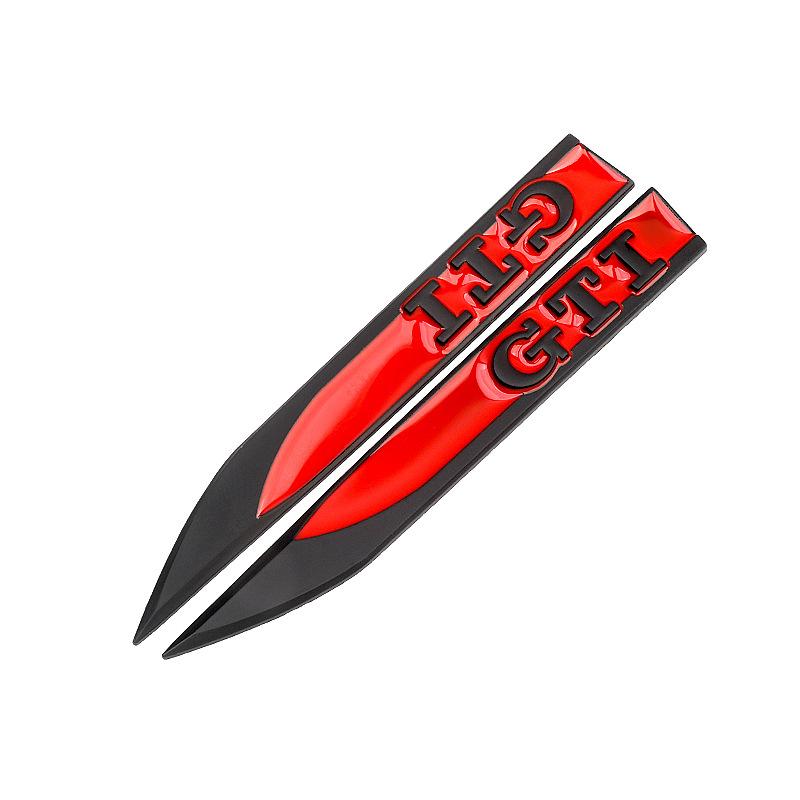 HAT1 2Pcs for Volkswagen VW GTI GTD R Line Golf 5 6 7 MK3 MK4 MK5 MK6 MK7 MK8 Metal Car Sticker Side Emblem Fender Bumper Strip Badge