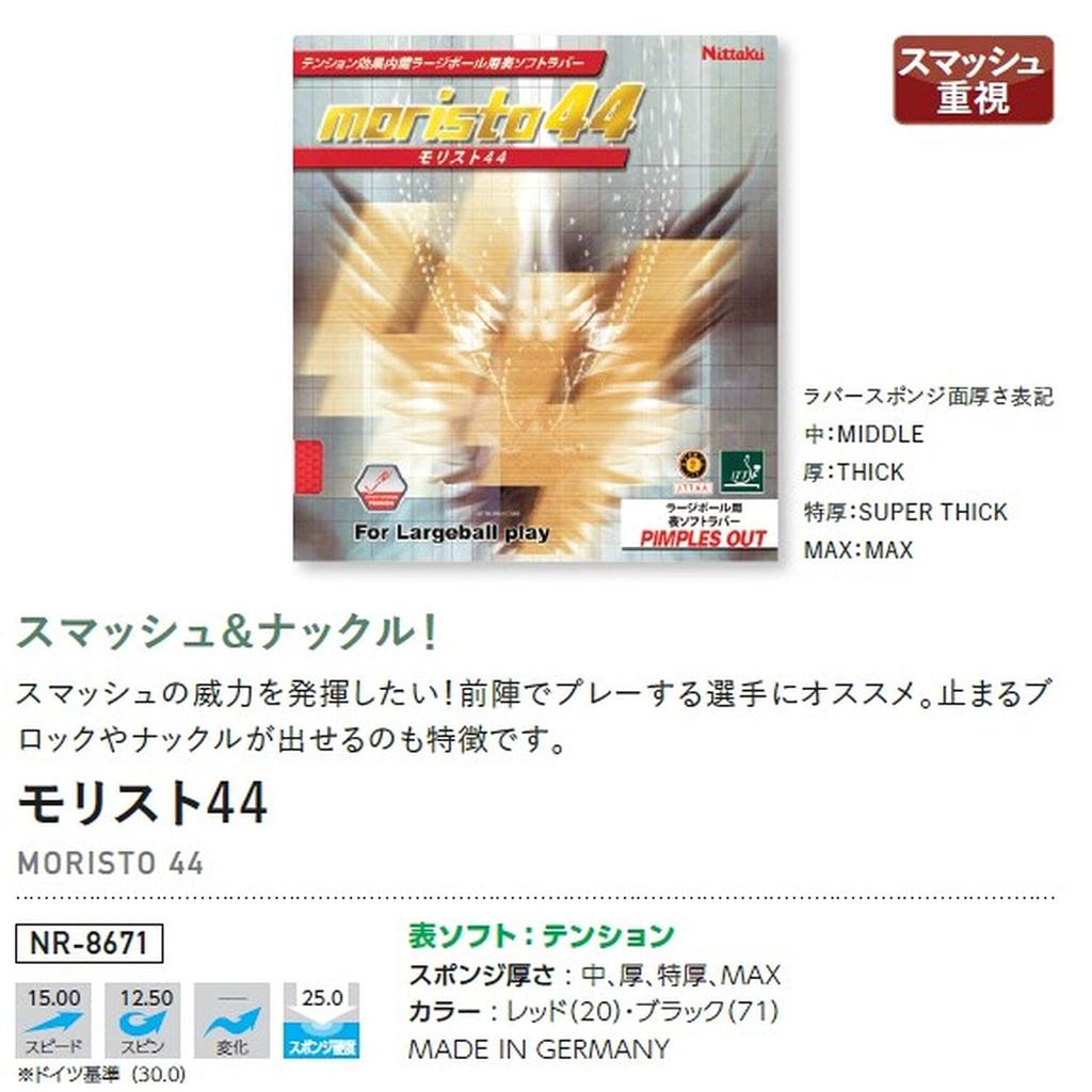 Накладка для настольного тенниса Nittaku Morist 44 NR8671 черная, очень толстая