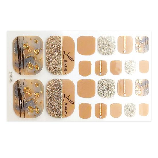 1 Set Self-adhersive Paper Wearable Longwear Adhesive Toenail Decor Wraps Toenail Polish Stickers