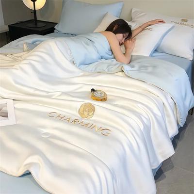Летнее стираное одеяло Tencel Ice Silk Air Conditioner Cool Thin Quilt, охлаждающее одеяло для кровати Silky Air Conditioner