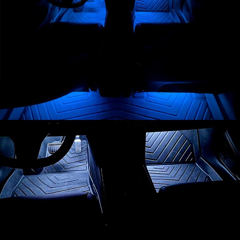 1-4 светодиодный ambient light, подсветка пола салона автомобиля, подключается к питанию ACC 12В КРАСНЫЙ БЕЛЫЙ 6000K СИНИЙ ЖЕЛТЫЙ ЗЕЛЕНЫЙ РОЗОВЫЙ