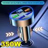 Автомобильное зарядное устройство 350 Вт USB Type C Сверхбыстрая зарядка в автомобиле со светодиодным монитором напряжения для iPhone Samsung Huawei Oneplus Vivo Oppo