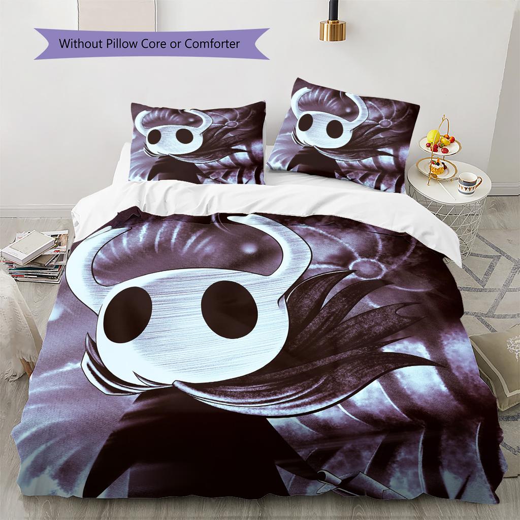 Постельное белье с узором Hollow Knight Комплект одеял Декор для дома Подарок (1 пододеяльник + 2 наволочки без наполнителя)