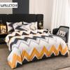 Yellow and Grey White Wave Duvet Cover Set Girls Boys Kids Teens Microfiber Modern Bedding Set Reversible Quilt Comforter Cover