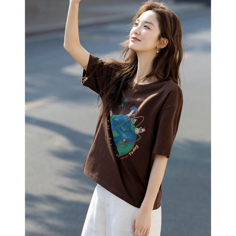 Demana Women's Eco-Print Loose Fit T-shirt