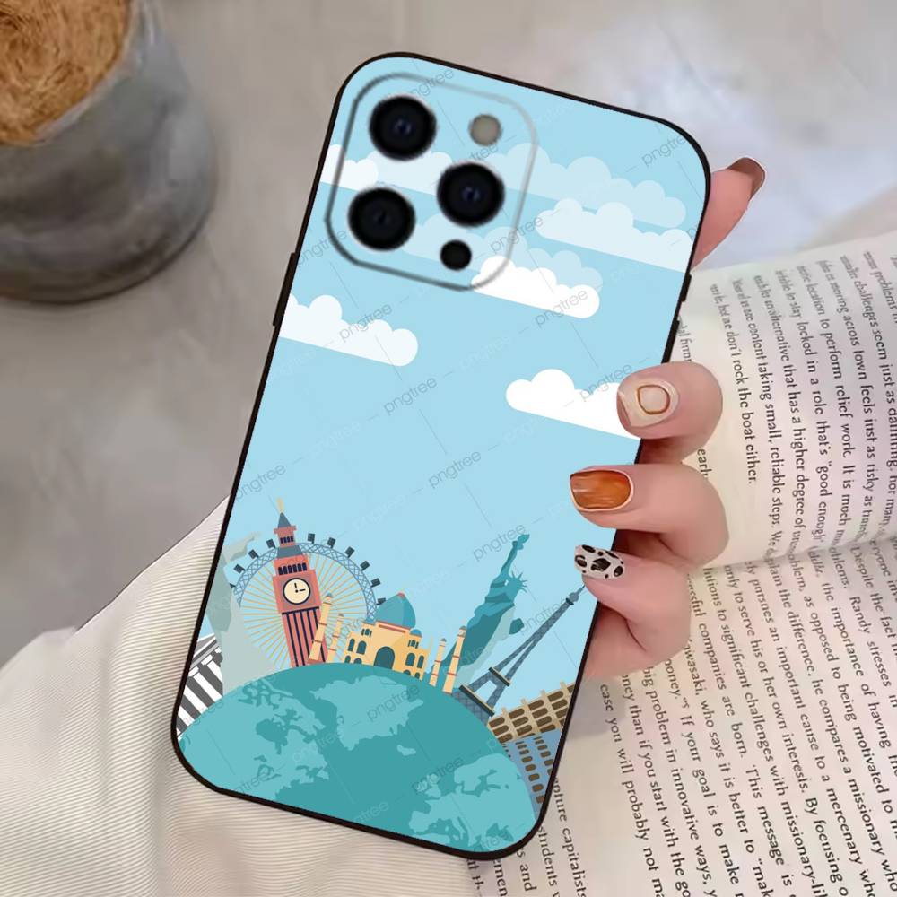 Чехол для телефона Travel Airplane R-Route, силиконовый, мягкий, для iPhone 17 16 15 14 13 12 11 X XR Plus Pro Max Plus