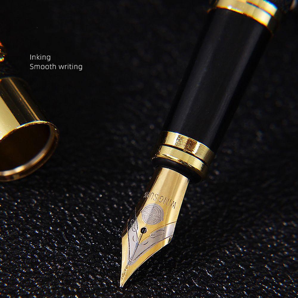 Frosted Black Stationery Luxury Golden Dragon Ink Pen Fountain Pen Writing Pen Business Ink Pen