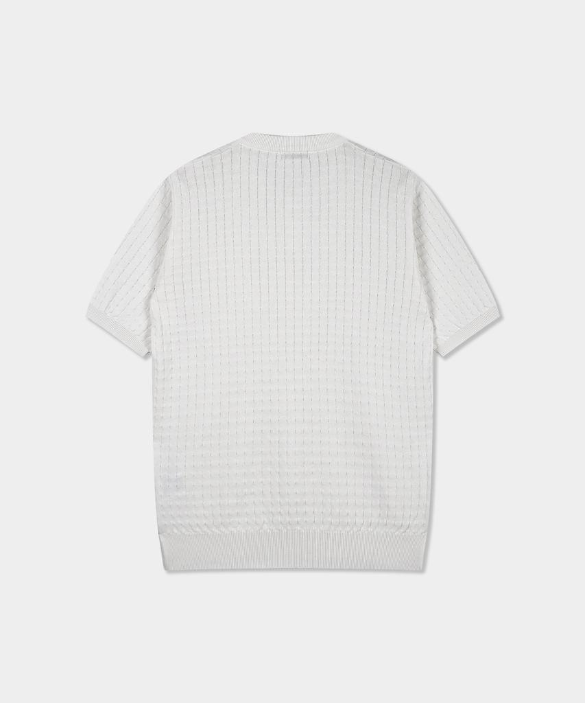 BIRBANTE Summer Washable Henley Neck Knit - Ivory