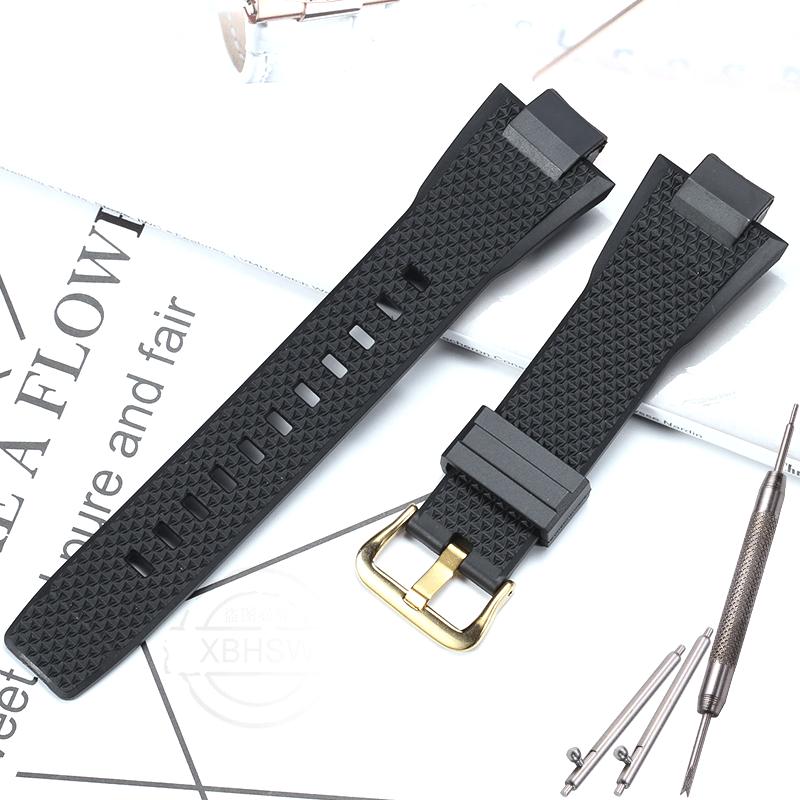 Смоляной ремешок для часов Casio Steel Heart GST-B400 Мужской Спортивный Водонепроницаемый Браслет с Быстросъемным Замком Резиновый Аксессуары