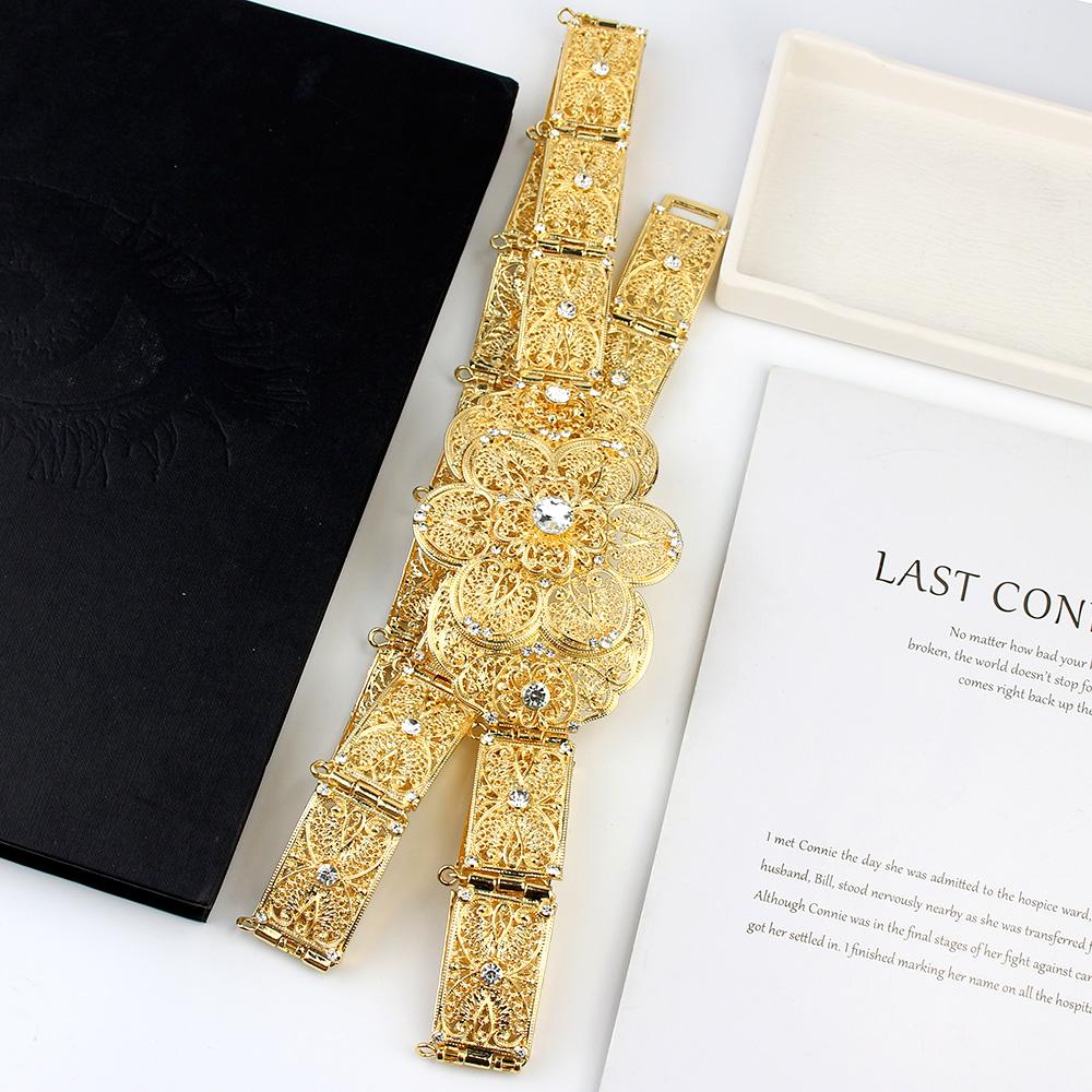 Винтажный металлический пояс для женщин, платье невесты, пояс с цветочной цепочкой на талии, пояс с кристаллами, регулируемая длина