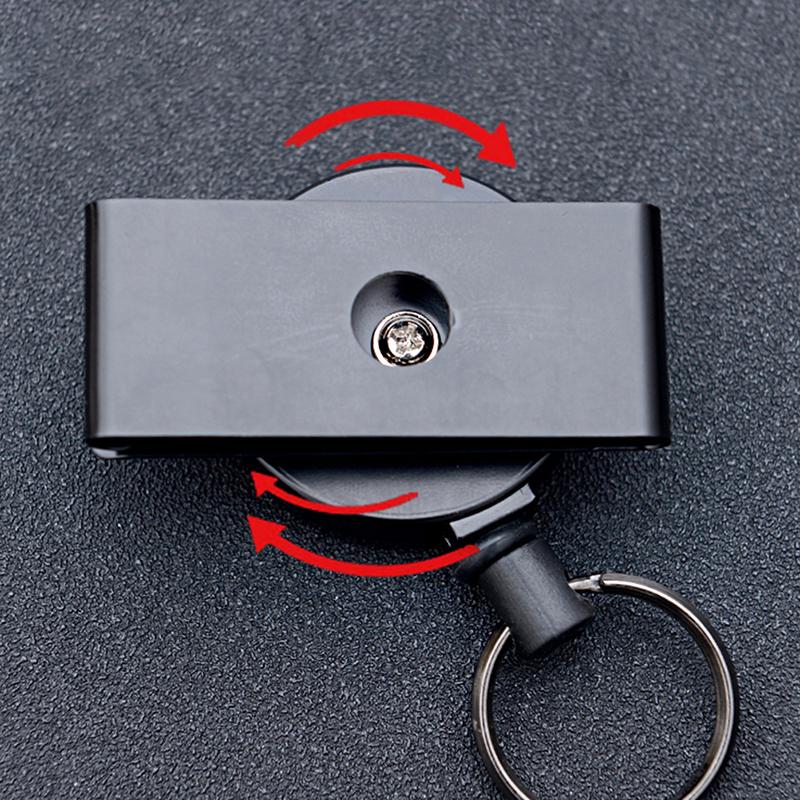 Retractable Pull Chain Reel Id Card Badge Keychain Holder Recoil Belt Clip
