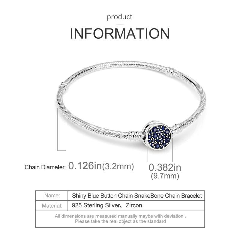 Модный тренд 925 Серебряная змея цепочка застежка браслет шарм подходит оригинальный кулон из бисера DIY изготовление ювелирных изделий для женщин подарок на день рождения