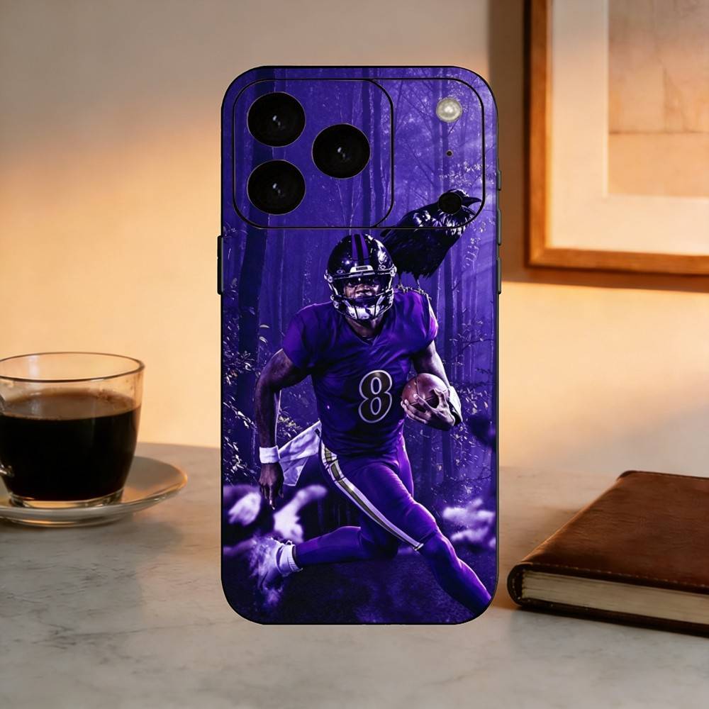 Lamar Jackson American Football 8 Phone Case For iPhone 17, 16,15,14,13,12,11 Plus,Pro Max, Others Soft Black Cover