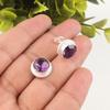 Аметист Драгоценный камень 925 Стерлинговое серебро Ювелирные изделия Ручной работы Серьги 0,53" Для женщин EE-147-4